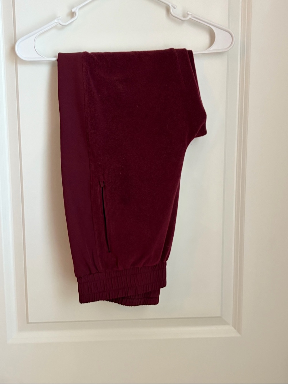 ZYIA Fleece Burgundy Drawstring Track Joggers